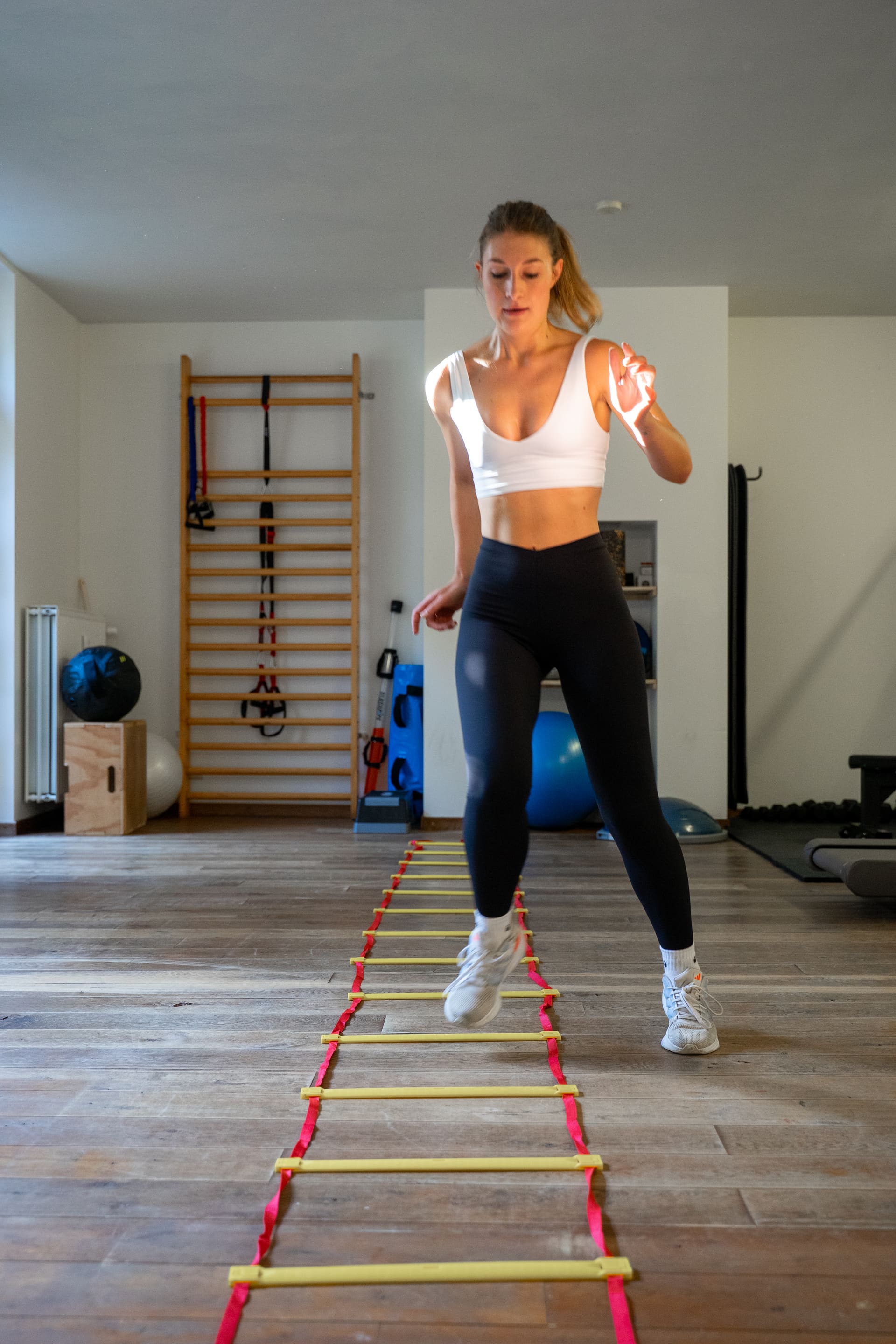 Loopscholing met de speedladder tijdens sportrevalidatie